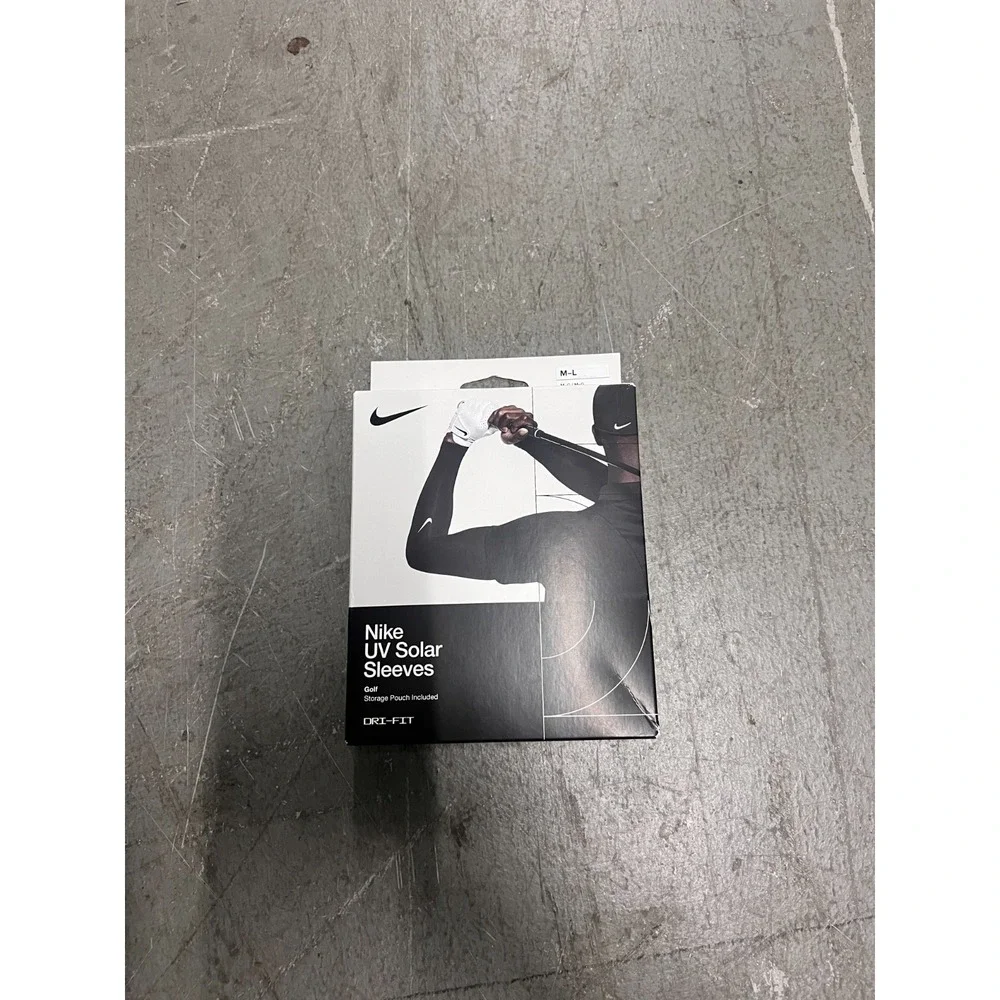 Nike UV Solar Golf Sleeves Unisex M-L Black Dri-FIT Stretch Performance w/ Pouch